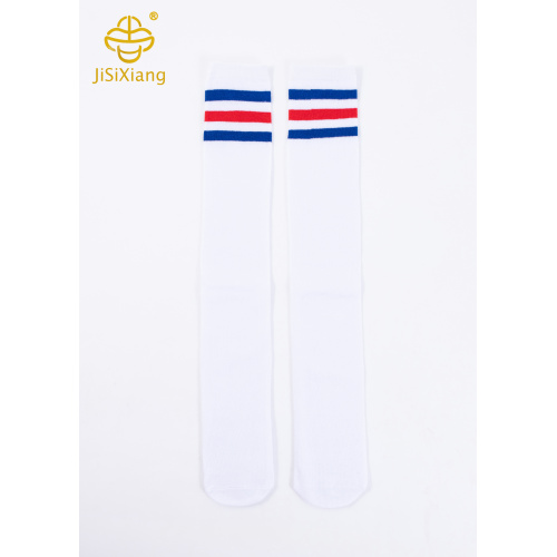 스포츠 양말 위에 여아용 흰색 긴 무릎