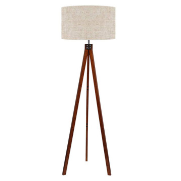 Nordic Retro Solid Wood LED Floor Lamp for Living Room and Bedroom