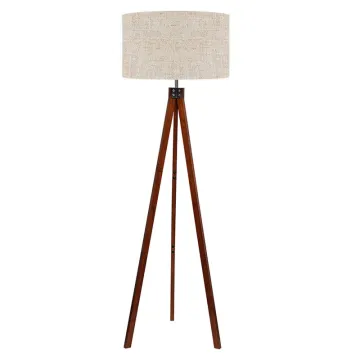 Nordic Retro Solid Wood LED Floor Lamp for Living Room and Bedroom