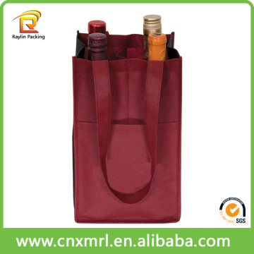2017 new style hot selling non woven 2 bottle wine tote bags