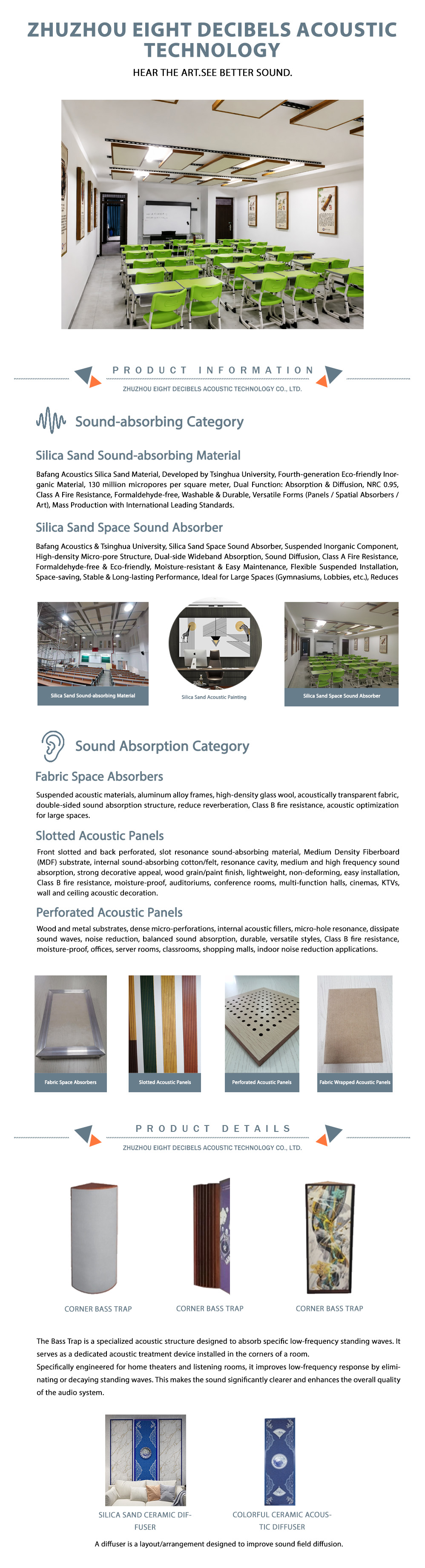 X-Silicon-crystalline sand spatial sound abso