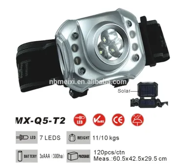 China Cheap Price 7 LED Solar Headlamp