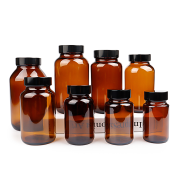 120 ml Bouteille en verre pharmaceutique Amber large bouche