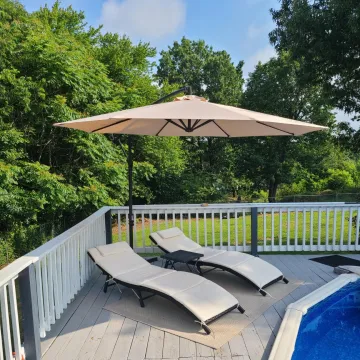 Uplion Big Size Patio Umbrellas: Waterproof Offset Outdoor Cantilever Umbrella for Gardens