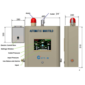 O2, ma, n2o manifold untuk rumah sakit