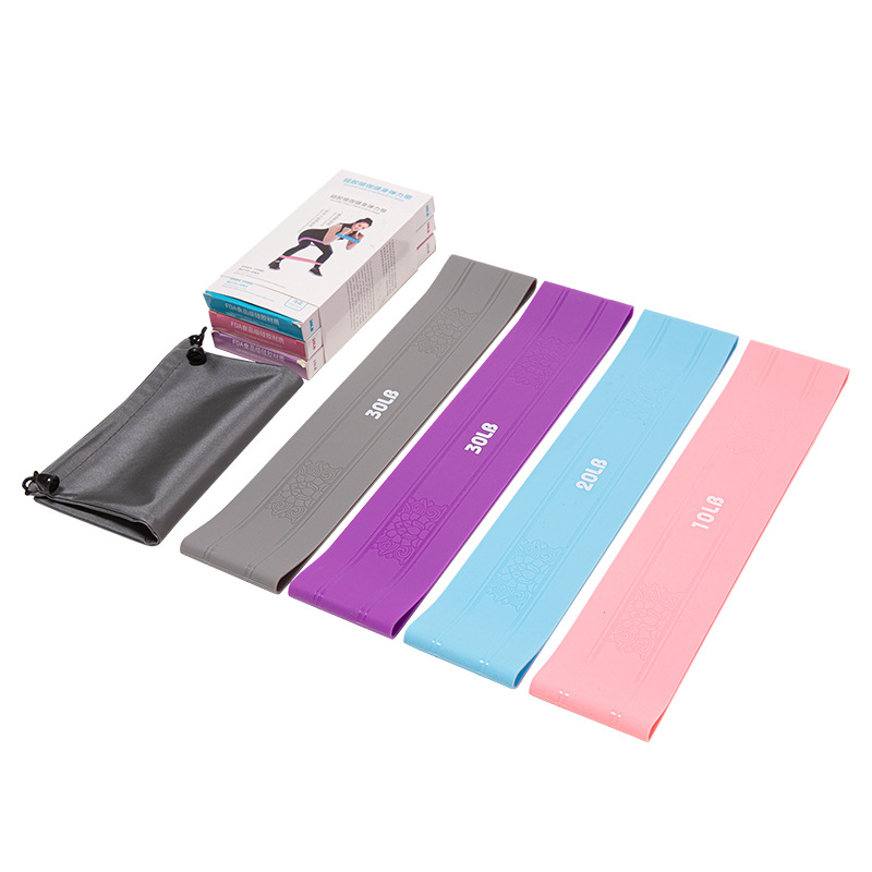 novo conjunto de bandas de silicone de resistência para exercícios de fitness de marca no atacado