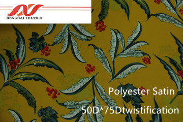 Satén de poliéster 50 * 75D Twistification / 75D * 75D