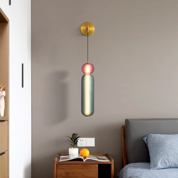 Colorful Glass Ball LED Wall Lamp for European Modern Style Interiors
