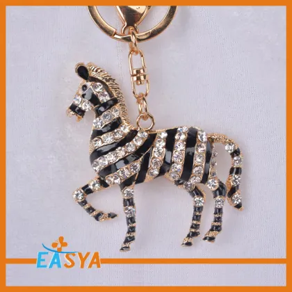 2014jewelry Fashion house crystal Horse rhinestone keychain