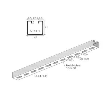 support system slotted steel c/u unistrut channel