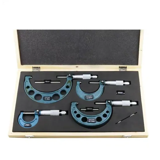 High-Accuracy Stainless Steel Customized Outside Micrometers Sets: 0-100mm and 0-150mm Measuring Tools