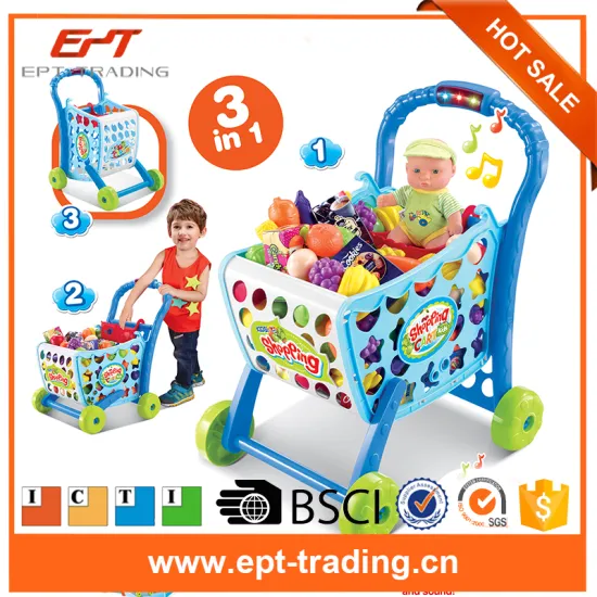 Intelligent childrens cash register toy and shopping cart toys set