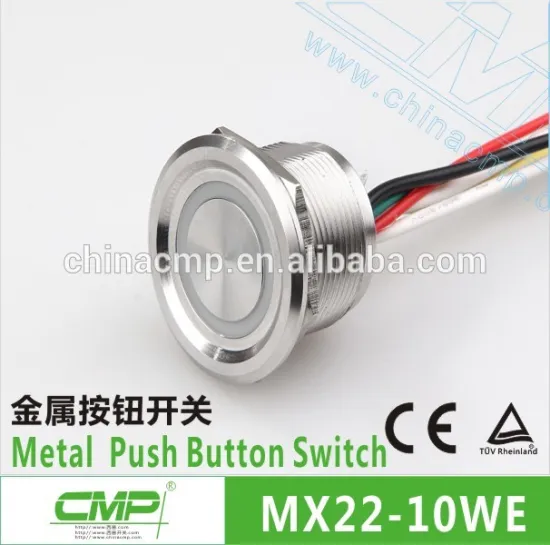 CMP waterproof 22mm illuminated latching piezo switch ip67
