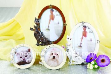 Zinc Alloy-Epoxy Coated- Jewels inlay-Cat and Dog Pet Photo Frames