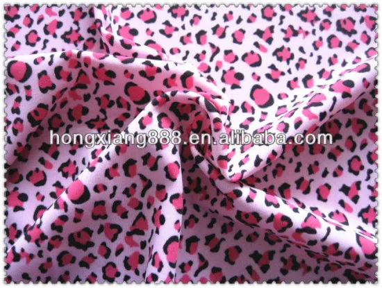 High quality and fashionable nylon swimwear fabric print pink leopard
