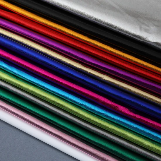 Hot Sell Metallic Foil Coated Two-Way Stretch Holographic Fabric in Golden Finish