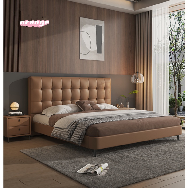 Cream white leather bed (9)