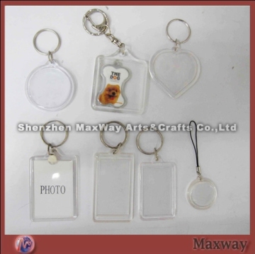 Exquisite clear promotion blank rectangle acrylic keychain which customer can insert photo self