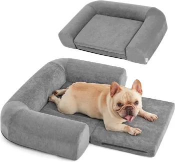 Orthopedic Foldable Dog Bed for Large Dogs: Portable, Washable, and Includes Blanket & Pillow