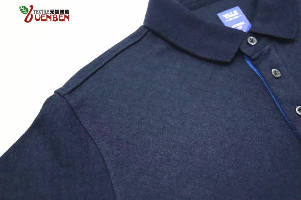 65%Poly 35%Cotton Solid Jacquard Short Sleeve