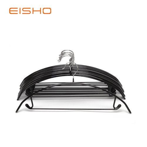 Black PVC Coated Clothes Hanger With Hook