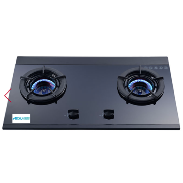 Pembakar 2-Burner Gas Glass Hob dalam