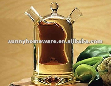 mouth blown cooking oil glass bottle
