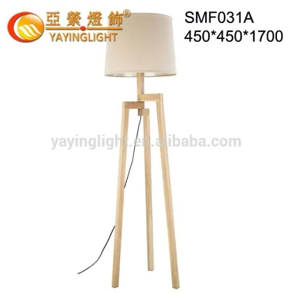 Simple wooden floor lamp,simple vintage wood standing floor lamp