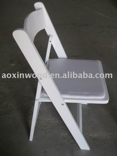 White Color Folding wood chair