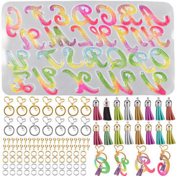 intodiy silicone alphabet alphabet ablom kit for epoxy resin string and keychain making