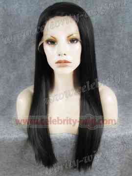 Natural Black Extra Long Straight Synthetic Lace Front Wig