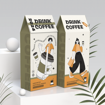 Custom Logo Tear Strip Self Sealing Coffee Box Packaging