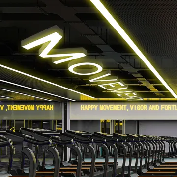 Modern Alphabet Chandelier: LED Signage Ceiling Letters Pendant Light for Commercial Offices