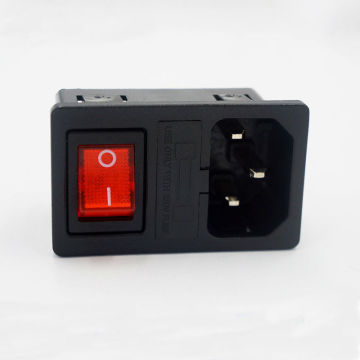 AC Inlet Male Plug Power Socket with Fuse Switch C13 C14
