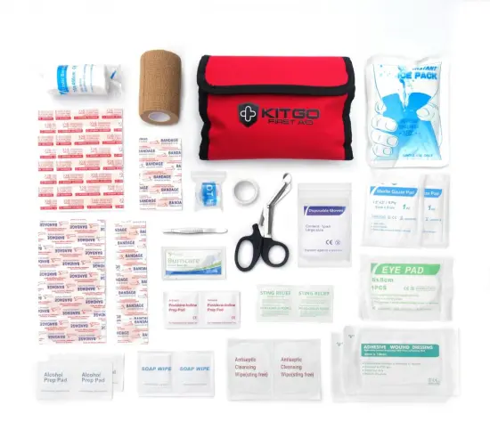 Kit go 60 pieces handy first aid kit bag with medical supplies for home travel dog