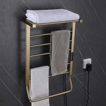 Electric Bath Towel Rack - Brushed Gold Towel Heater