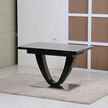 Creative Wooden Dining Table with U-Shaped Base: Ideal Family Restaurant Furniture in Expansion Dining Room