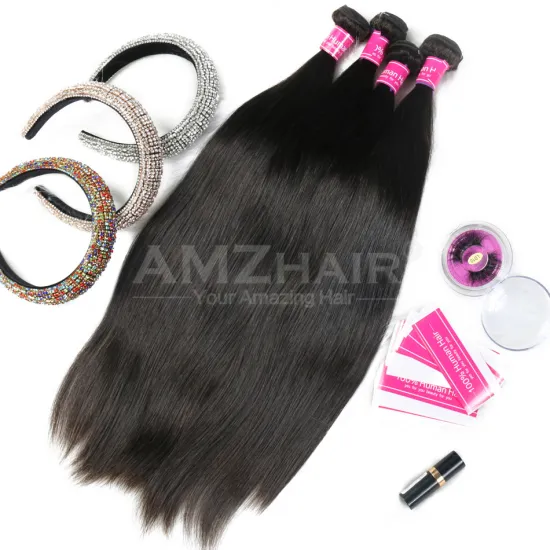 Cheap Wholesale AMZ Hair Bundle Extension Unprocessed Peruvian Virgin Cuticle Aligned Human Hair Silky Straight Weave 8-40 Inch