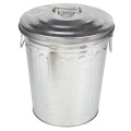 55L Silver Outdoor Trash Can for Garden