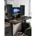 Black color PU leather office adjustable desk