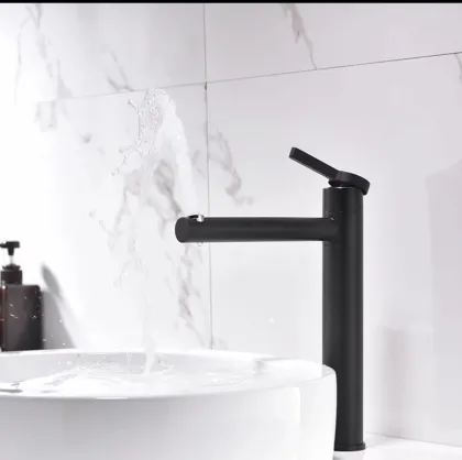 Rotatable Spout White and Gold Body Counter Basin Faucet