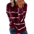 Striped Printed Loose Pullover Tops