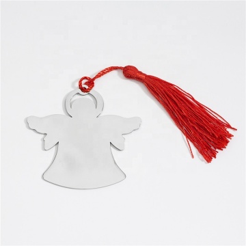 Iywu Aceon Stainless Steel Metal Tag with Red Tassel - DIY Engraving for Festive Home Decor
