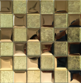 efeito 3D dourado mármore e mosaico de cristal