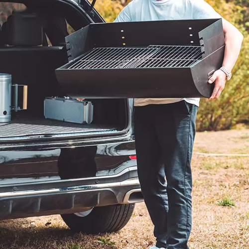 เตาย่างถ่านขนาดใหญ่ปรับความสูงได้แบบพกพา