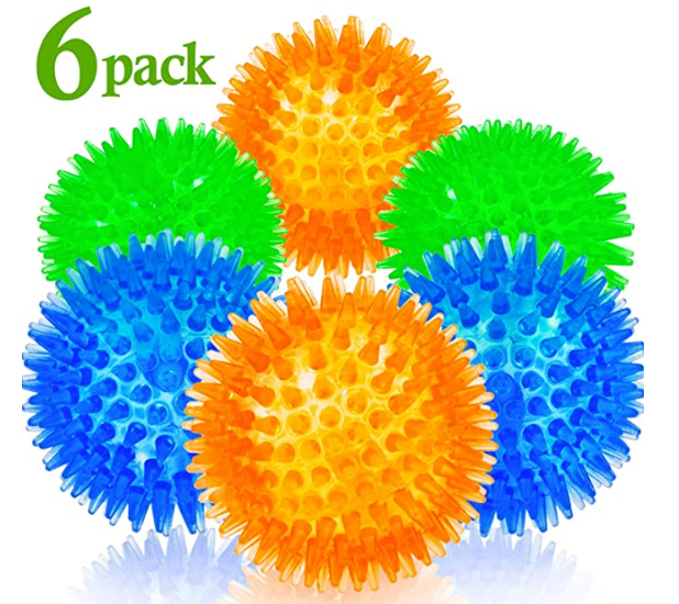 6 Pack Bright Colors Tpr Puppy Toys