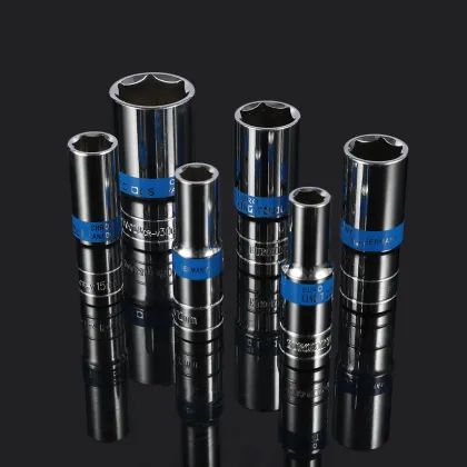 Silvery 1/2 Mirror Blue Ribbon Long Socket