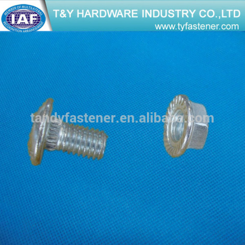 Ribbed Neck Bolt Knurled With Flange Nut, High Quality Ribbed Neck Bolt