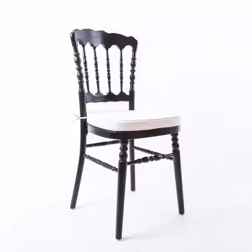 Black Wood Napoleon Wedding Chairs for Hotel Dining Events
