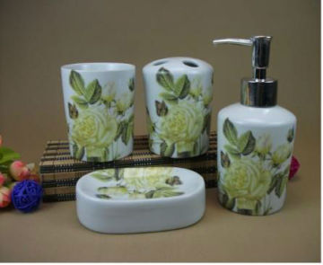 bathroom set 4pcs-with rose pattern